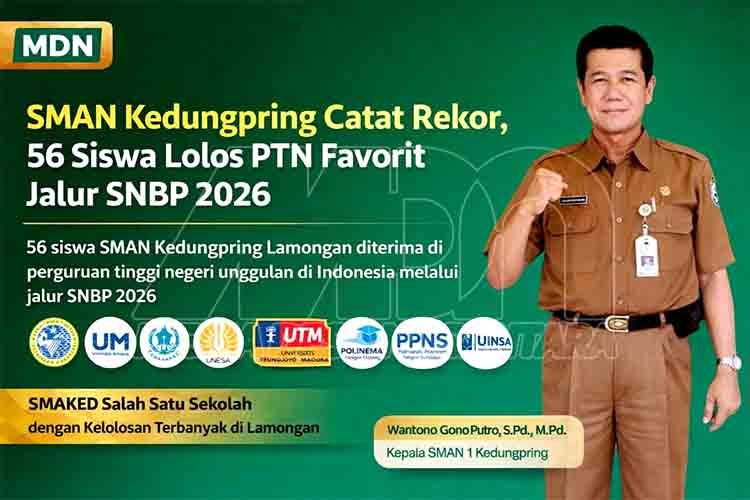 SMAN Kedungpring Catat Rekor, 56 Siswa Lolos PTN Favorit Jalur SNBP