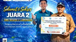 SMKN 2 Lamongan Sabet Juara 2 Electrical Installation dalam LKS Dikmen XXXIV Jawa Timur 2026