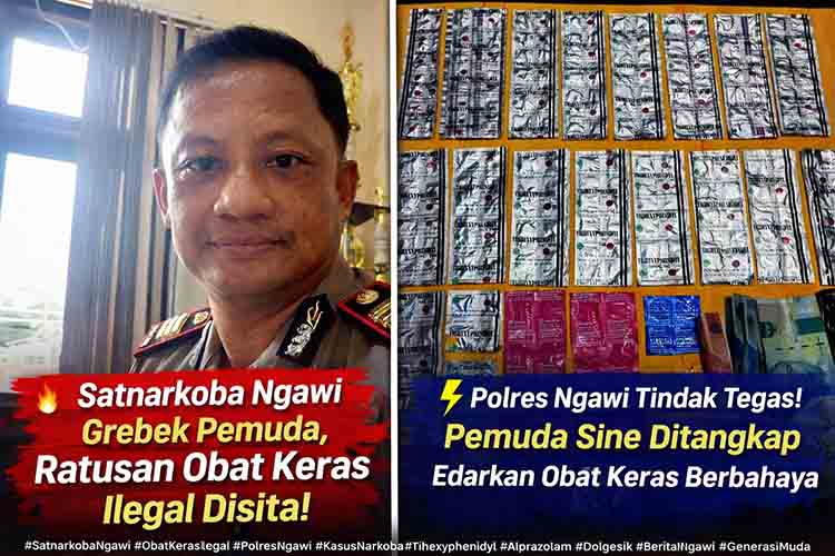 Satnarkoba Ngawi Grebek Pemuda, Ratusan Obat Keras Ilegal Disita