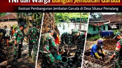 TNI Kodim 0711/Pemalang dan Warga Gotong Royong Bangun Jembatan Garuda di Sikasur