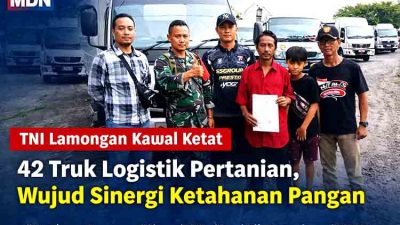TNI Lamongan Kawal Ketat 42 Truk Logistik Pertanian, Wujud Sinergi Ketahanan Pangan