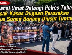Aliansi Umat Datangi Polres Tuban, Desak Kasus Dugaan Perusakan Situs Sunan Bonang Diusut Tuntas