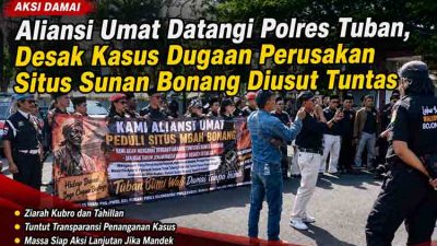 Aliansi Umat Datangi Polres Tuban, Desak Kasus Dugaan Perusakan Situs Sunan Bonang Diusut Tuntas