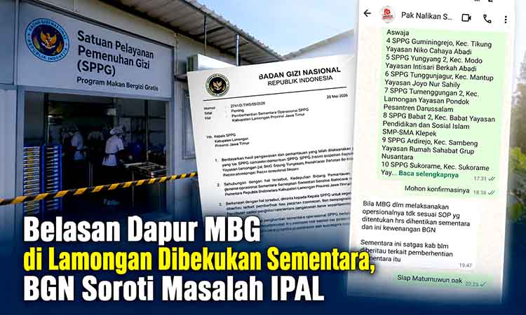 Belasan Dapur MBG di Lamongan Dibekukan Sementara, BGN Soroti Masalah IPAL