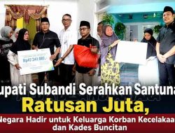 Bupati Subandi Serahkan Santunan Ratusan Juta, Negara Hadir untuk Keluarga Korban Kecelakaan dan Kades Buncitan