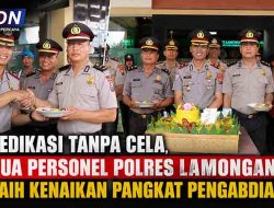 Dedikasi Tanpa Cela, Dua Personel Polres Lamongan Raih Kenaikan Pangkat Pengabdian