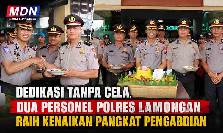 Dedikasi Tanpa Cela, Dua Personel Polres Lamongan Raih Kenaikan Pangkat Pengabdian MDN