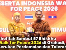 Khofifah Sambut 57 Bhikkhu Walk for Peace 2026 di Grahadi, Serukan Perdamaian dan Toleransi