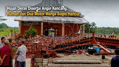 Puting Beliung Terjang Sugio Lamongan, Rumah Joglo Milik Warga Roboh Total