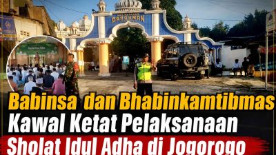 Babinsa dan Bhabinkamtibmas Kawal Sholat Idul Adha 1447 H di Masjid Ar Rohman Jogorogo
