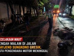 Motor Oleng Tabrak Truk di Kebomas Gresik, Pemuda Asal Lamongan Tewas di Tempat