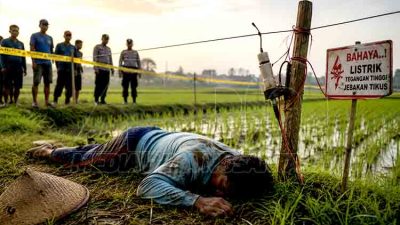 Petani di Kalitengah Lamongan Tewas Diduga Tersengat Jebakan Tikus Beraliran Listrik