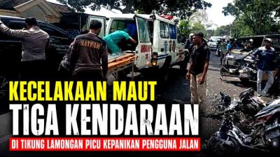 Kecelakaan maut tiga kendaraan di Lamongan