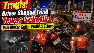 Kecelakaan tragis pengantar Shopee Food Tuban