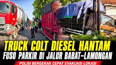 Kecelakaan truk di Babat Lamongan