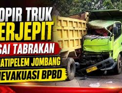 Sopir Truk Terjepit Usai Tabrakan di Jatipelem Jombang, Dievakuasi BPBD