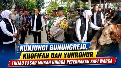 Kunjungi Gunungrejo, Khofifah dan Yuhronur Tinjau Pasar Murah hingga Peternakan Sapi Warga