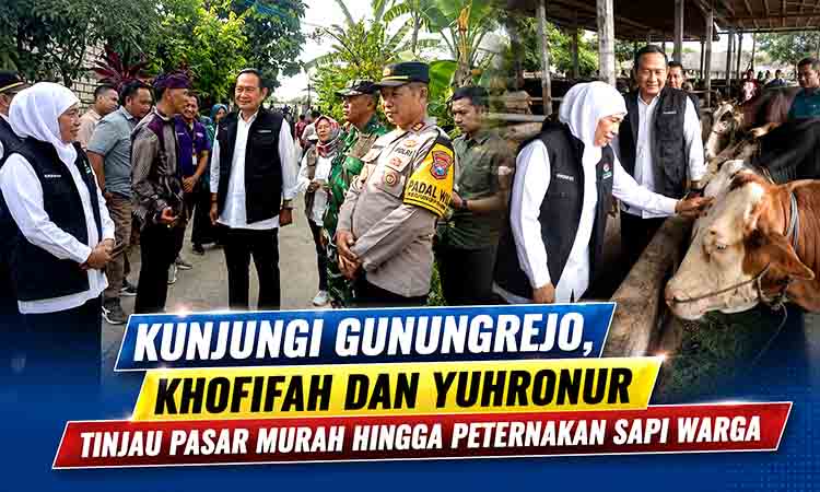 Kunjungi Gunungrejo, Khofifah dan Yuhronur Tinjau Pasar Murah hingga Peternakan Sapi Warga
