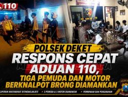 Polsek Deket Respons Cepat Aduan 110, Tiga Pemuda dan Motor Berknalpot Brong Diamankan