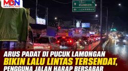 Arus Padat di Pucuk Lamongan Bikin Lalu Lintas Tersendat, Pengguna Jalan Harap Bersabar