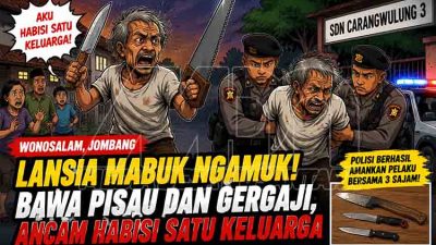 Lansia ngamuk bawa senjata di jalan MDN