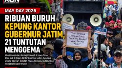 Ribuan Buruh Kepung Kantor Gubernur Jatim, 21 Tuntutan Menggema di Aksi May Day Surabaya