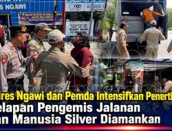 Polres Ngawi dan Pemda Intensifkan Penertiban, Delapan Pengemis Jalanan dan Manusia Silver Diamankan