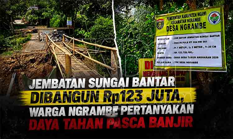 Pasca Banjir Sungai Bantar, Pembangunan Jembatan Beton Dana Desa Ngrambe Disorot