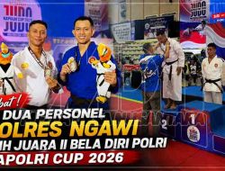 Hebat! Dua Personel Polres Ngawi Raih Juara II Bela Diri Polri Kapolri Cup 2026