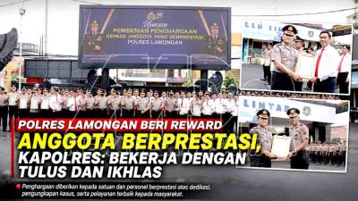 Polres Lamongan Ganjar Personel Berprestasi MDN