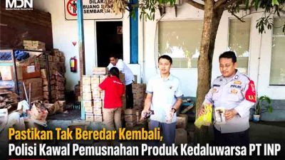 Polsek Balen Awasi Pemusnahan Produk Rusak dan Kedaluwarsa PT INP Wing’s di Bojonegoro