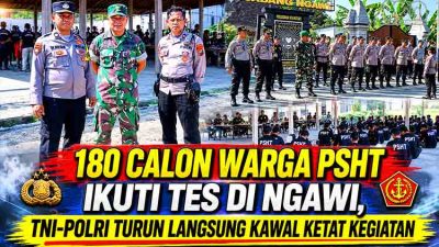 180 Calon Warga PSHT Ikuti Tes di Ngawi, TNI-Polri Turun Langsung Kawal Ketat Kegiatan