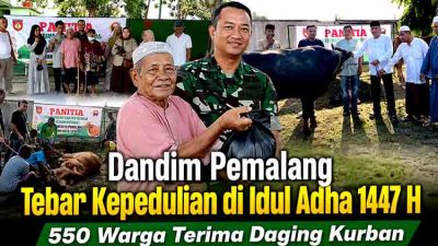 Dandim Pemalang Serahkan Hewan Kurban kepada Panitia Kurban Kodim 0711/Pemalang