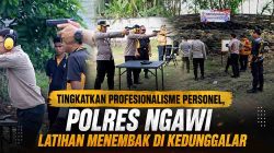 Tingkatkan Profesionalisme Personel, Polres Ngawi Latihan Menembak di Kedunggalar