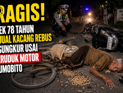 Kakek Penjual Kacang Rebus Terpental Usai Ditabrak Motor di Sumobito Jombang