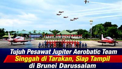 Tujuh Pesawat Jupiter Aerobatic Team Singgah di Tarakan, Siap Tampil di Brunei Darussalam
