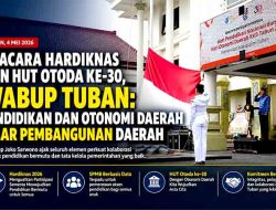 Upacara Hardiknas dan HUT Otonomi Daerah ke-30 di Tuban, Wabup Tekankan Peran Strategis Pendidikan