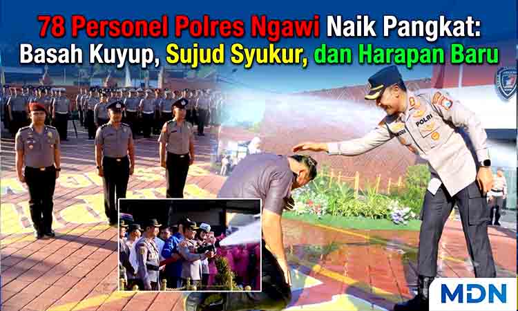 78 Personel Polres Ngawi Naik Pangkat