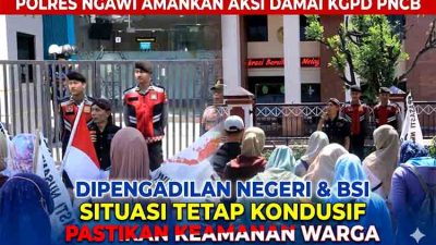 Aksi KGPD PNCB di Ngawi Berjalan Damai, Polres Ngawi Terjunkan Personel dengan Pendekatan Humanis