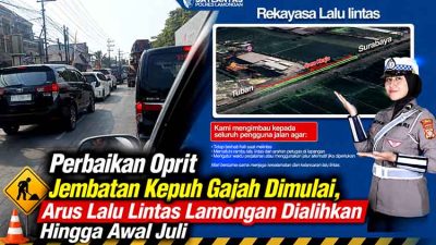 Arus lalu lintas dialihkan di Lamongan