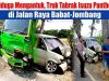 Diduga Mengantuk, Truk Tabrak Isuzu Panther di Jalan Raya Babat-Jombang