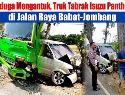 Diduga Mengantuk, Truk Tabrak Isuzu Panther di Jalan Raya Babat-Jombang
