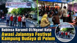 Babinsa Koramil 01/Ngawi Kota Awasi Jalannya Festival Kampung Budaya di Pelem