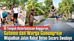 Di Tengah Keterbatasan Anggaran, Gutomo dan Warga Gunungrejo Wujudkan Jalan Rabat Beton Secara Swadaya