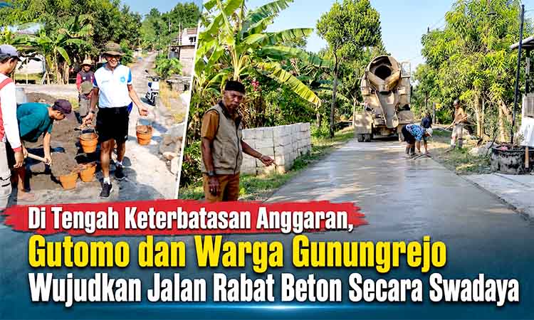 Gotong royong bangun jalan di Gunungrejo