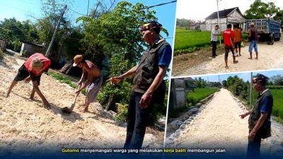 Gotong royong bangun jalan di Gunungrejo