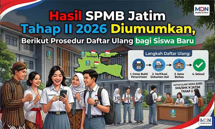 Hasil SPMB Jatim Tahap II 2026 Diumumkan, Berikut Prosedur Daftar Ulang bagi Siswa Baru