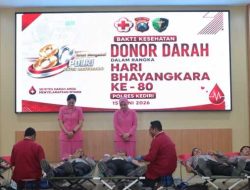 Bakti Kesehatan Hari Bhayangkara, Ratusan Peserta Ikuti Donor Darah di Polres Kediri