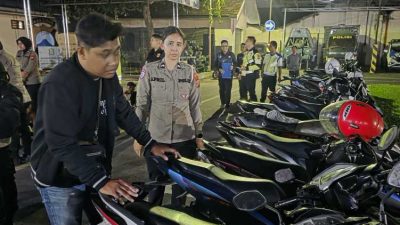Polres Mojokerto Kota Amankan 80 Pemuda Konvoi,1 orang Kedapatan Bawa Sajam