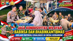 Jaga Kondusivitas Wilayah, Babinsa dan Bhabinkamtibmas Gelar Patroli Dialogis di Desa Kebaron
